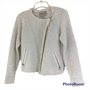 Ethereal by Paper Crane Eyelash Zip Front Sweater Sz Small